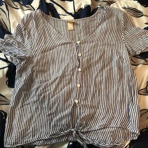 Missimo Target Pinstripe Button Top